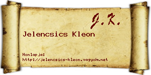 Jelencsics Kleon névjegykártya